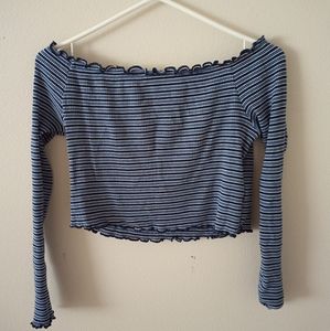 Blue stripped crop top